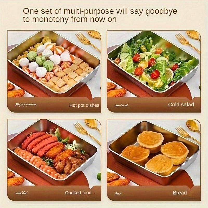Non Stick Baking Pan Food Storage Box with Cover Pack of 3