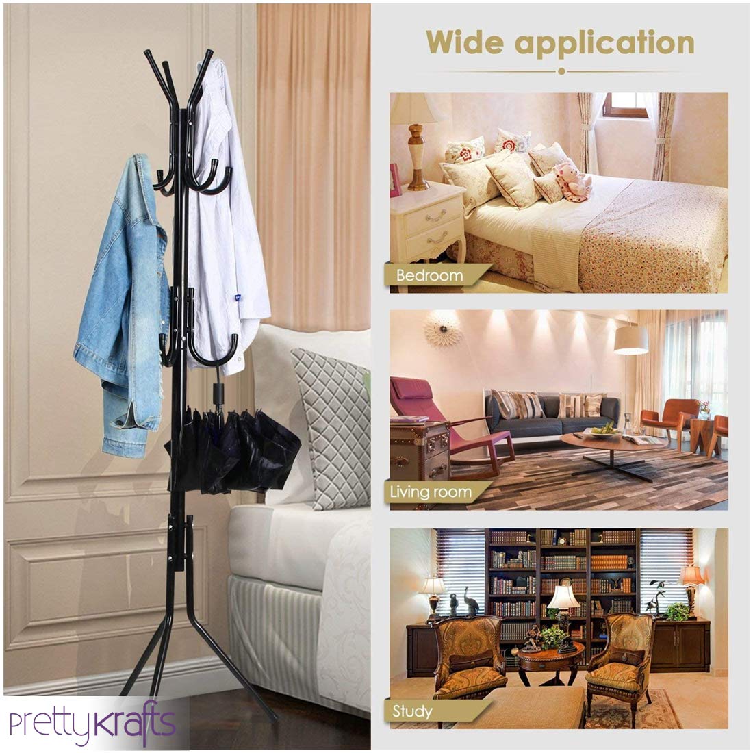 6 Hook Cloths & Coat Hanger Stand Hanging