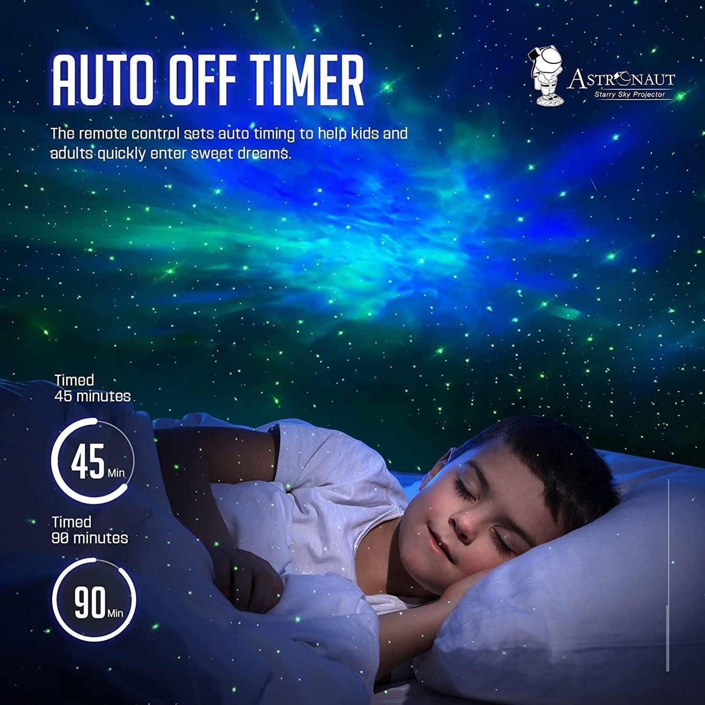 Astronaut Galaxy Projector – 360° Rotating Head + Remote Control