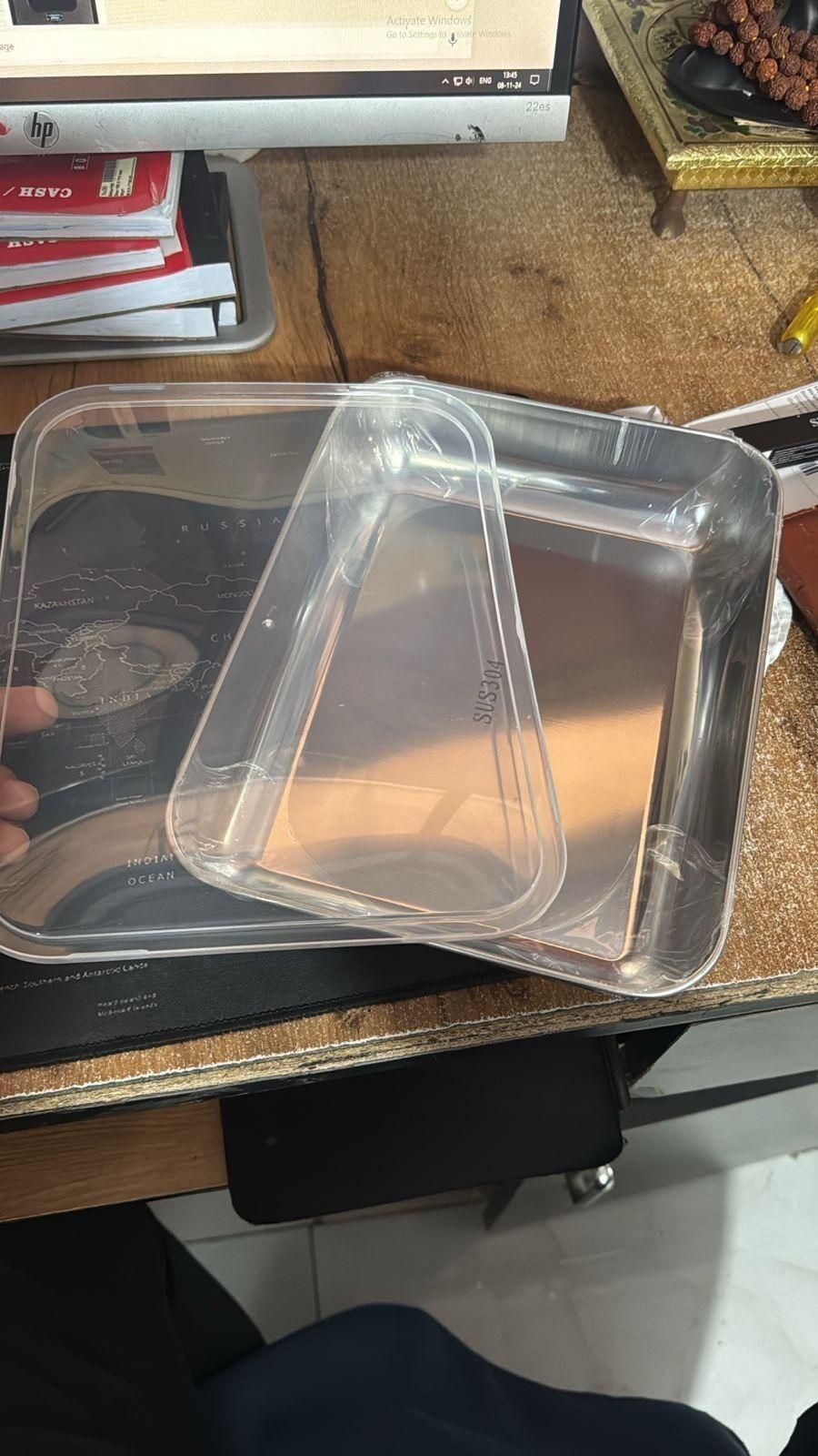 Non Stick Baking Pan Food Storage Box with Cover Pack of 3
