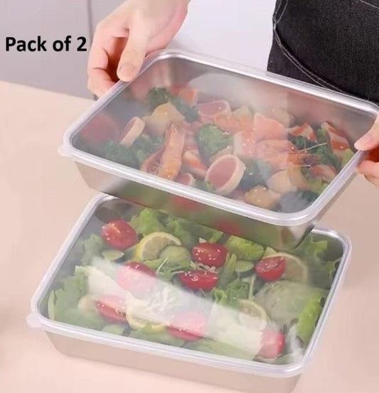 Non Stick Baking Pan Food Storage Box with Cover Pack of 3