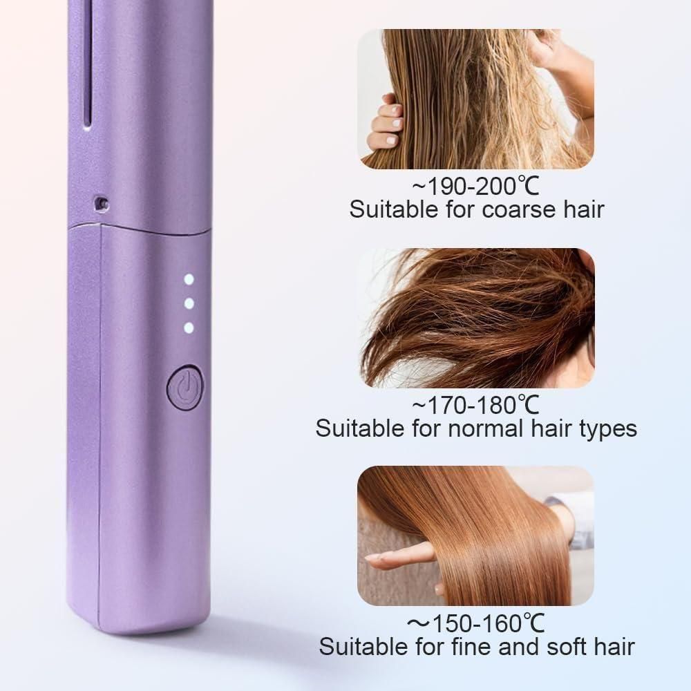 Meneflix Portable Mini Hair Straightener – Cordless & Rechargeable