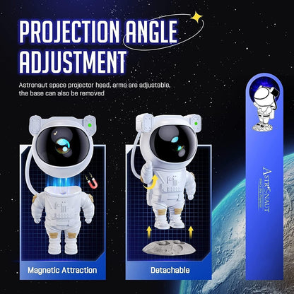 Astronaut Galaxy Projector – 360° Rotating Head + Remote Control