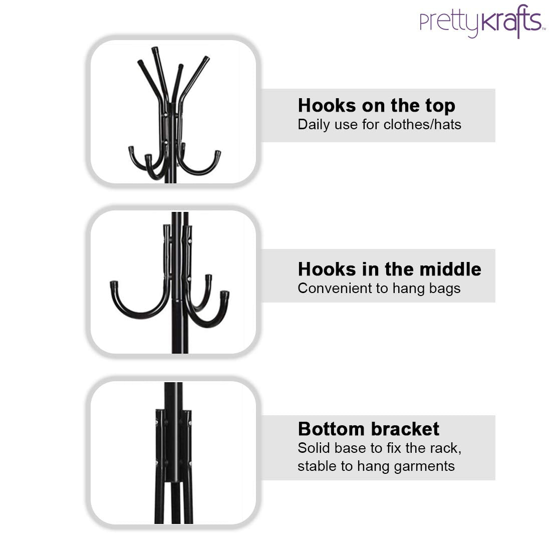 6 Hook Cloths & Coat Hanger Stand Hanging