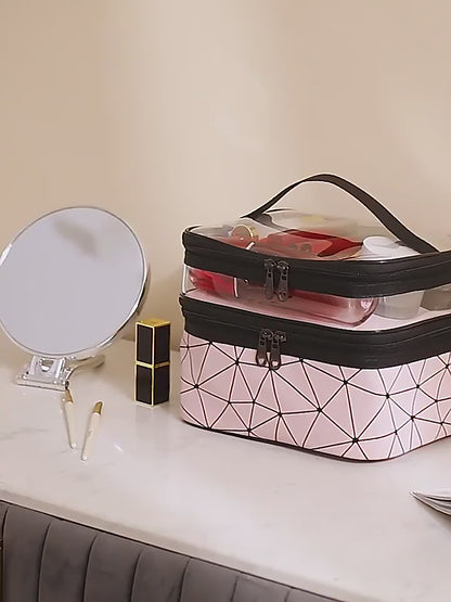 2 Layer cosmetic makeup bag